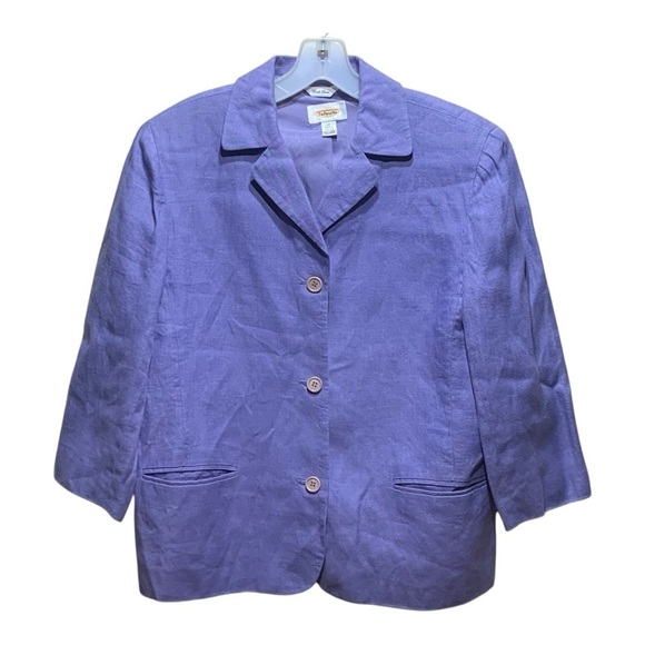 Women’s Talbots Irish Linen Cropped Three Button Jacket - Picture 1 of 3